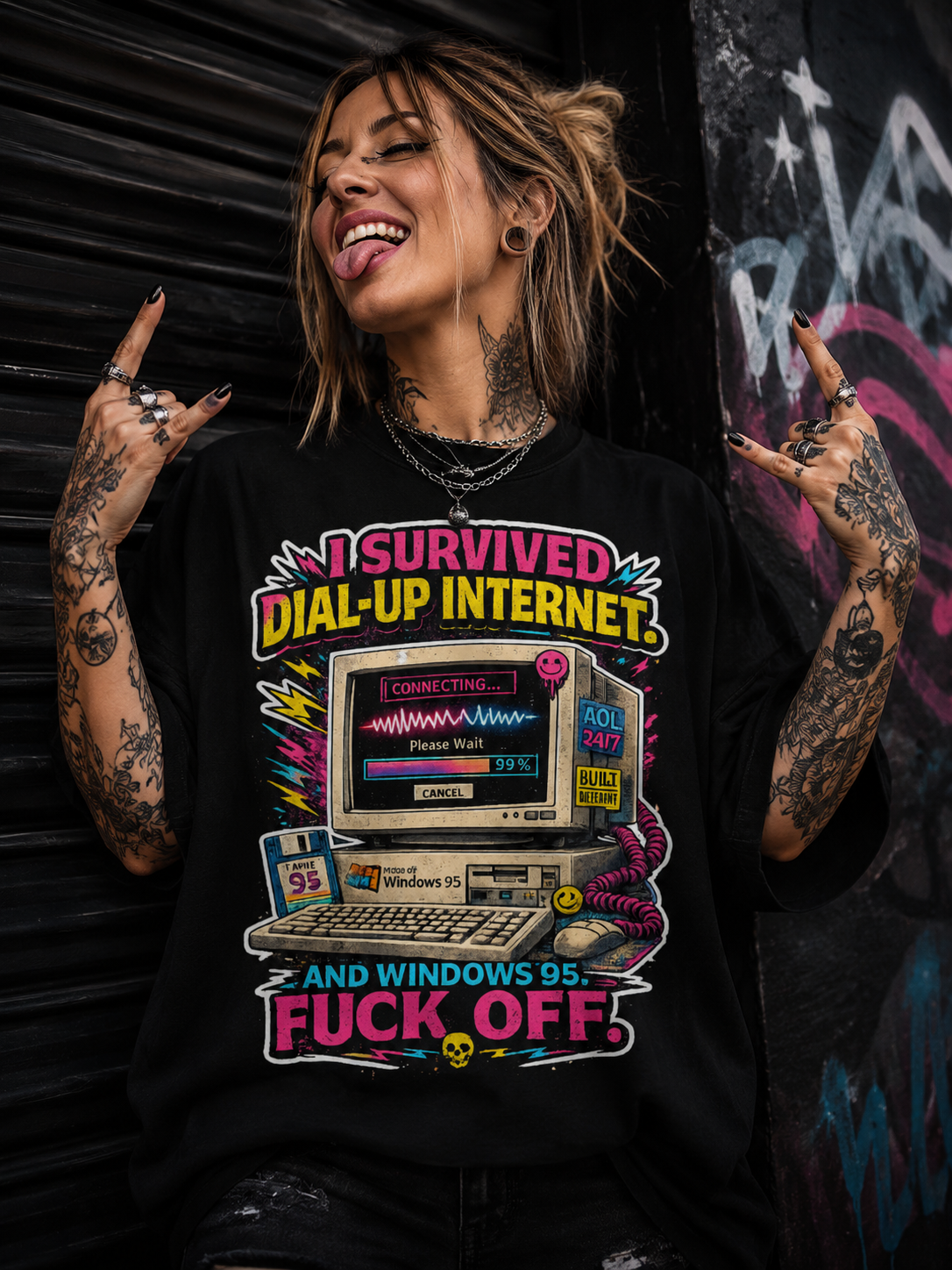 I Survived Dial-Up Internet and Windows 95 T-Shirt